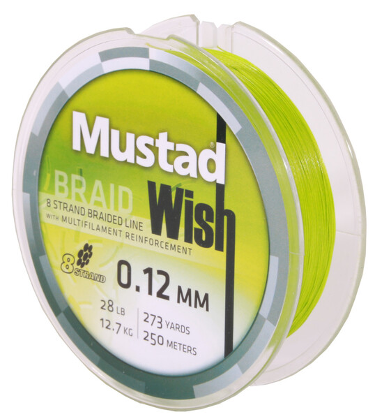 Mustad Wish Braid 8 Strand Chartreuse