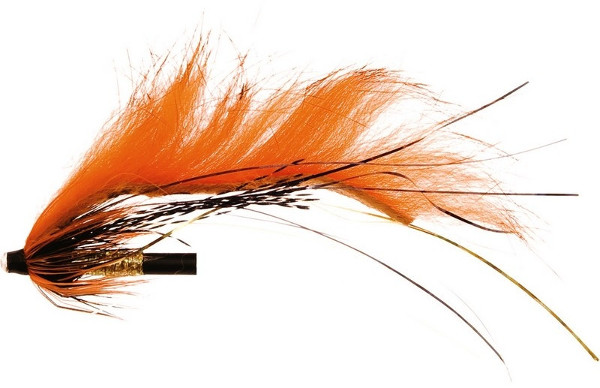 Unique Flies Jetstream Zonker, tube fly for fly fishing for perch, asp and trout! - Dirty Orange Tiger