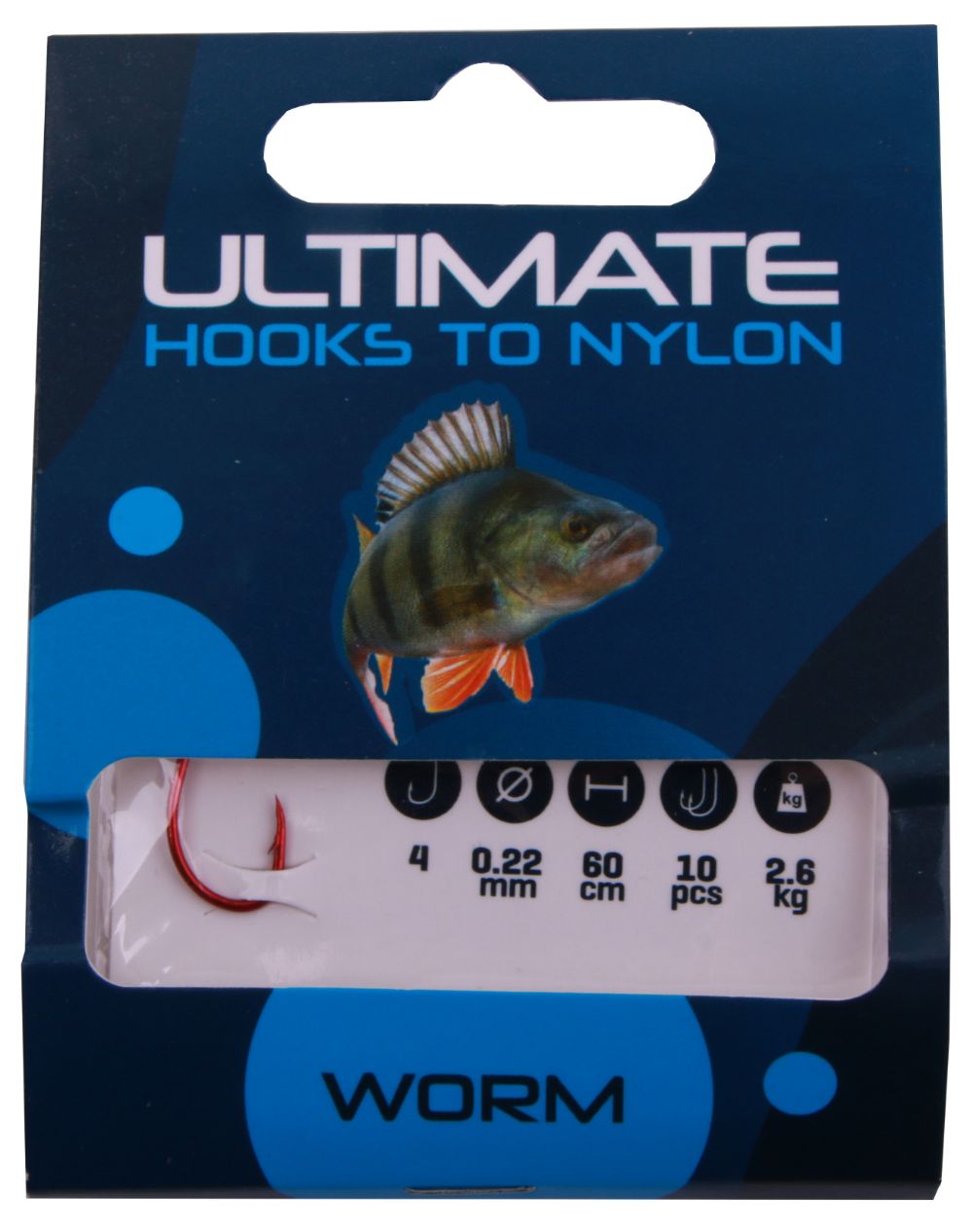 Ultimate Worm Hooks To Nylon 10 pcs