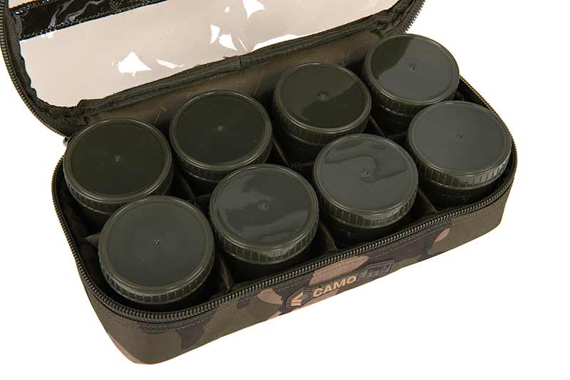 Fox Camolite 12 Pot Hookbait Case (Incl. 12 Pots)