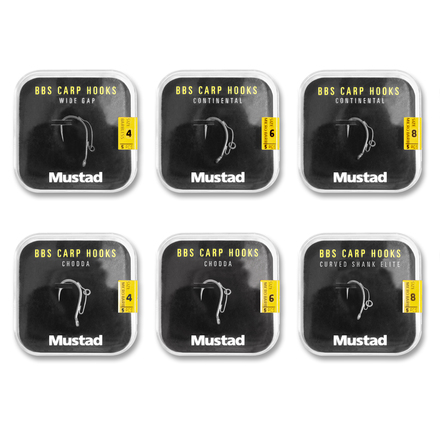 Mustad BBS 30 Carp Hooks Pack Carp Hooks (6 packages + Multi Box)