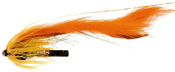 Unique Flies Jetstream Zonker, tube fly for fly fishing for perch, asp and trout! - Dirty Orange