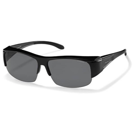 Polaroid Suncover Fitover P8405 Black Sunglasses (Grey Lens)