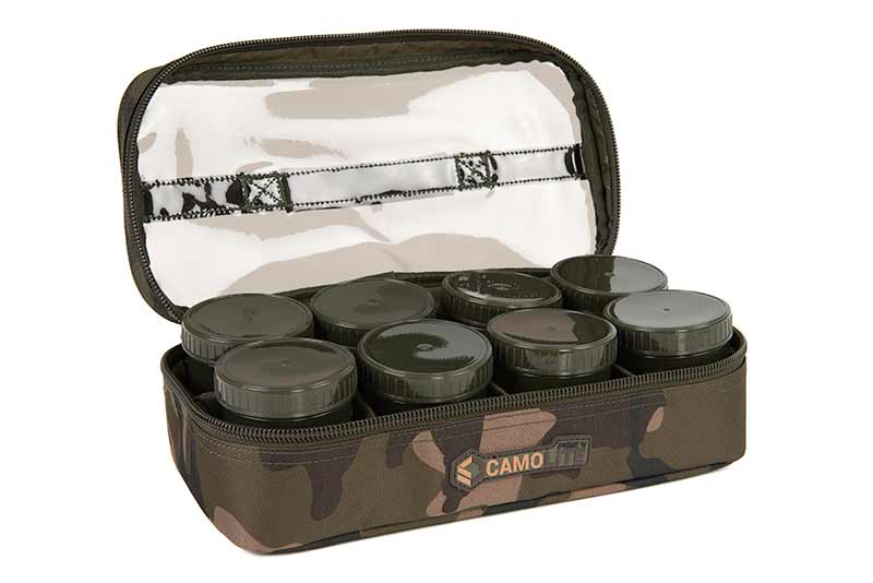 Fox Camolite 12 Pot Hookbait Case (Incl. 12 Pots)