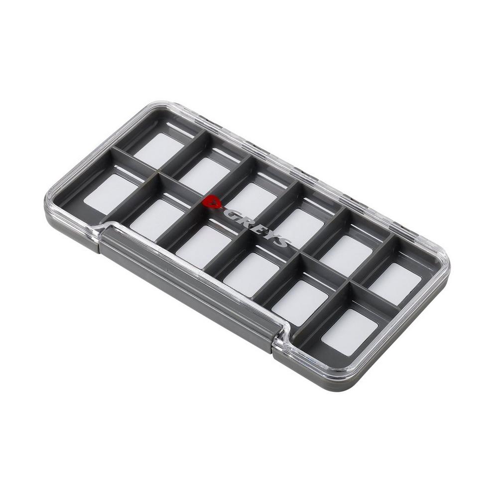 Greys Slim Waterproof Fly Box Tacklebox - 12 Compartments