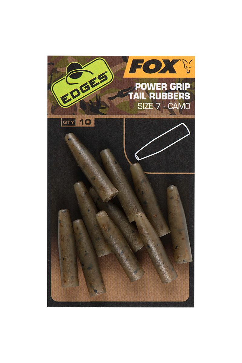 Fox Edges Camo Powergrip Tail Rubbers Size 7 (10 pieces)