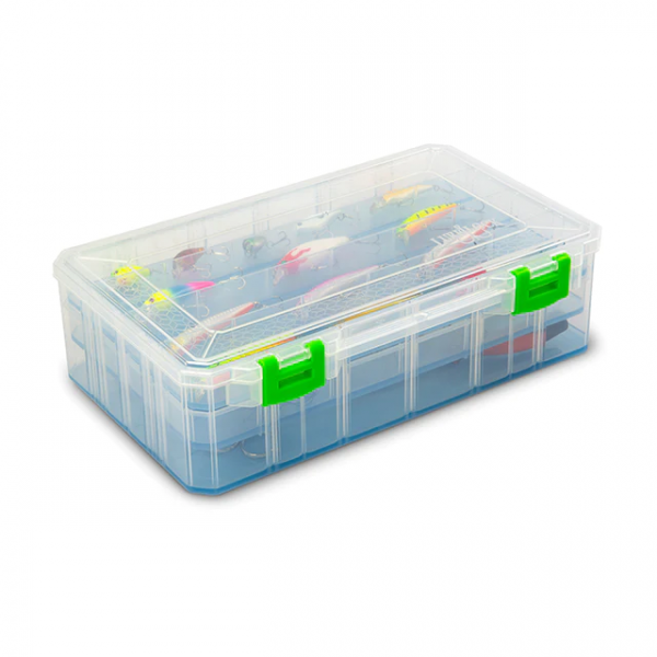 Lure Lock Box Clear/Green TakLogic Ocean Blue Tacklebox