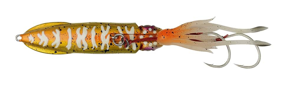 Savage Gear Swim Squid Inchiku Sea Fishing Lure 9.7cm (150g) - Orange Gold Glow