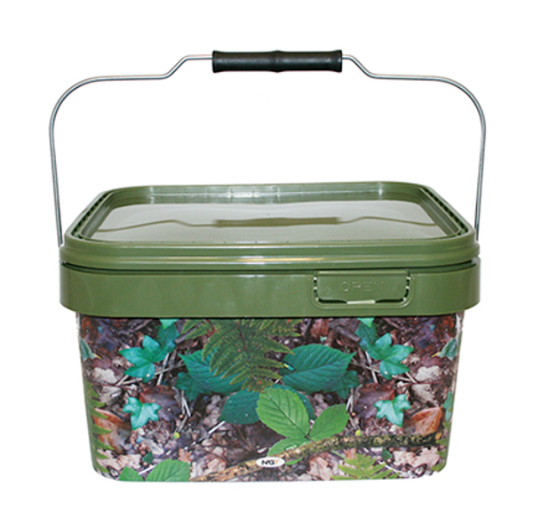Carp Tacklebox, packed with top products for carp fishing! - NGT Camo Square Bucket