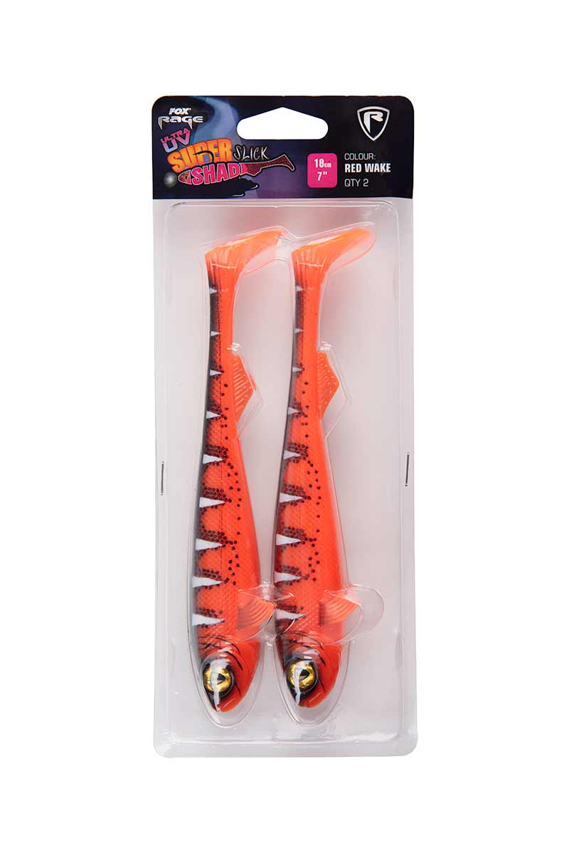 Fox Rage Super Slick Shad 18 cm 2 pcs - UV Red Wake