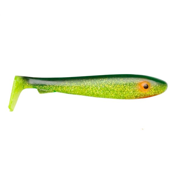 Svartzonker McRubber Bass 8 cm, 10 pcs - C19 Black 'n Chartreuse