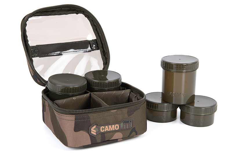 Fox Camolite 6 Pot Hookbait Case (Incl. 6 Pots)