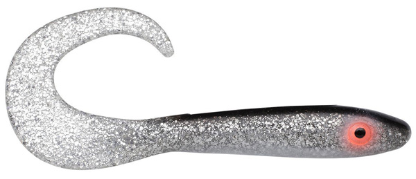 Svartzonker McRubber Tail 11 cm, 10 pcs! - C11 - Black Silver