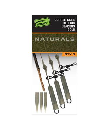 Fox Edges Naturals Copper-Core Heli Rig Leaders (3pcs)