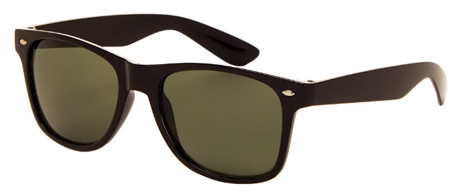 Classic Polarized Sunglasses - Black Frame, Green Lens