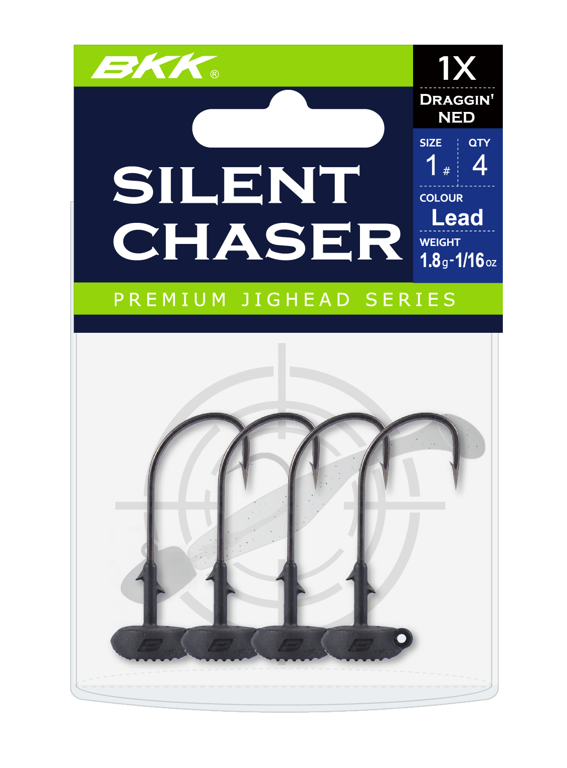 BKK Silent Chaser Draggin' NED Jighead #1/0 Black