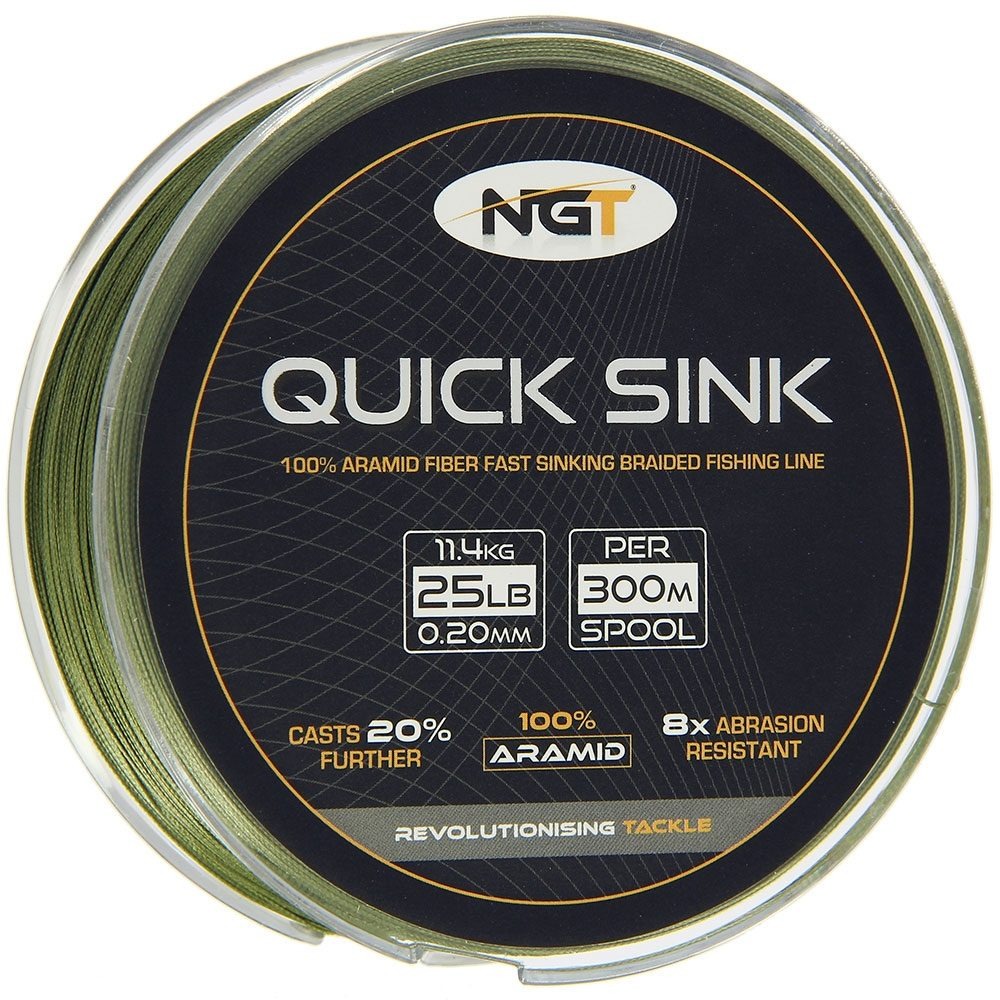 NGT 300 m Quick Sink Braid Line Moss Green