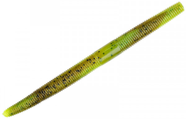 Strike King Shim-E Stick 12,5cm, 4 pieces! - Green Pumpkin Chartreuse Swirl