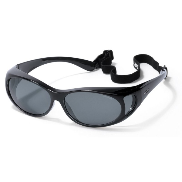 Polaroid Suncover Fitover P8900 Black Sunglasses (Grey Lens)