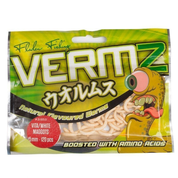 Fladen Vermz Maggots 1,5cm (120 pieces) - Natural White