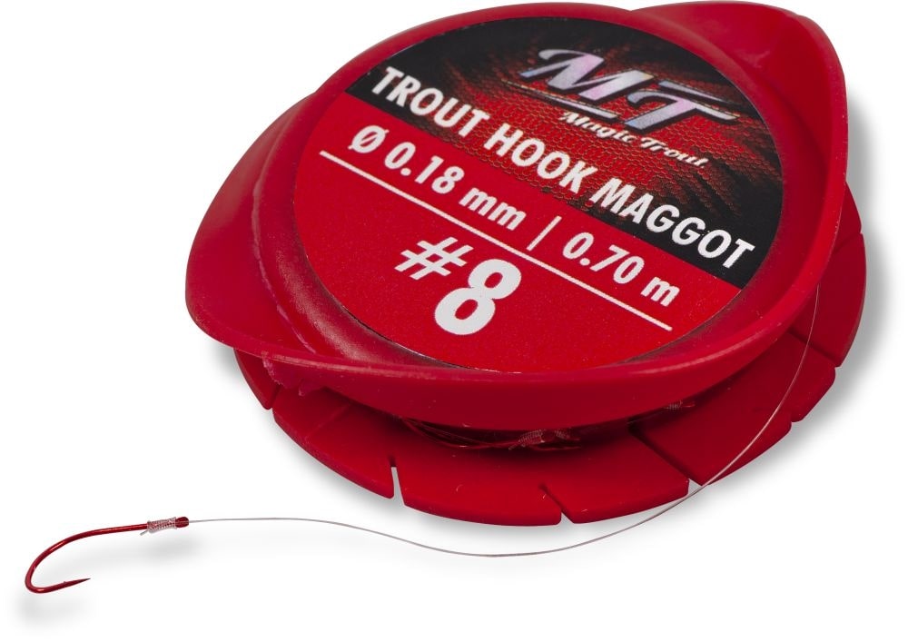 Magic Trout Trout Hook To Fluoro Carbon Maggot Treat Leader 200cm (7 pieces)