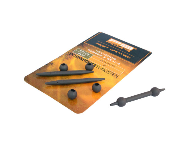 PB Products Downforce Tungsten Heli-Chod Rubber & Beads (3 pieces) - Silt