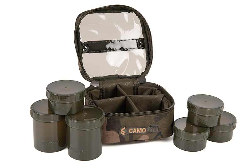 Fox Camolite 6 Pot Hookbait Case (Incl. 6 Pots)