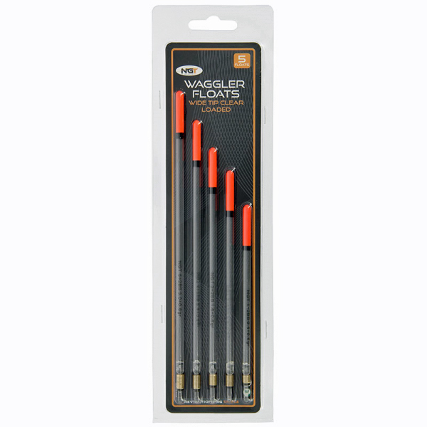 NGT Match & Feeder Set with 2 rods! - NGT Pack of 5 'Wide Tip' Loaded Waggler Floats