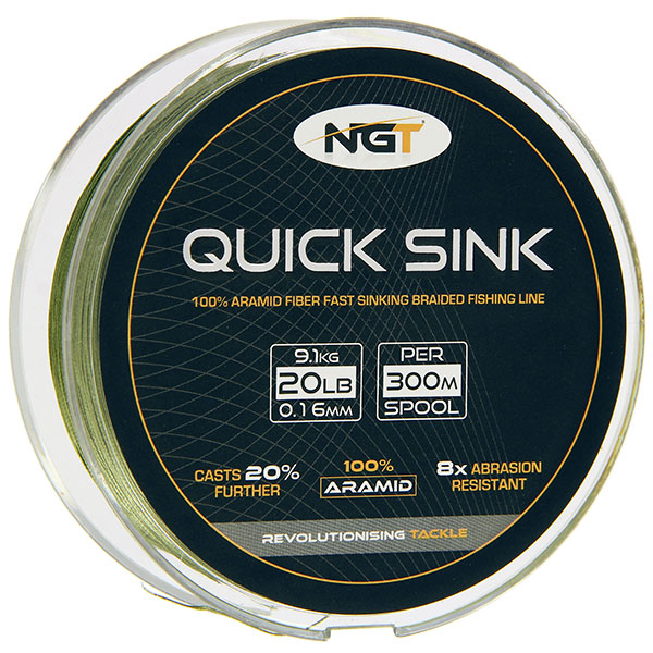 NGT 300 m Quick Sink Braid Line Moss Green