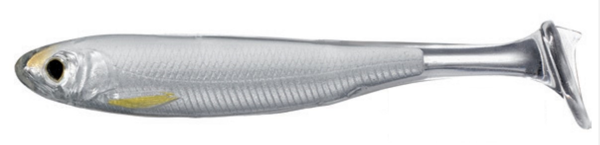 Livetarget Lures Slow-Roll Shiner Paddle Tail Shad 7.6cm (4 pieces) - Silver/Brown
