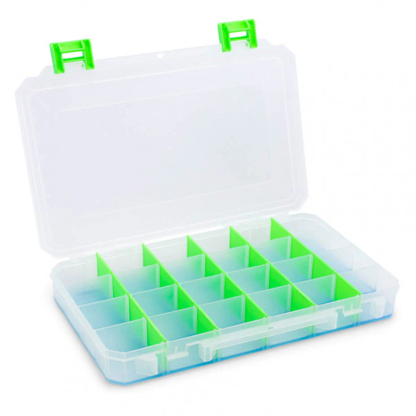 Lure Lock Box Clear/Green TakLogic Ocean Blue Tacklebox - Large