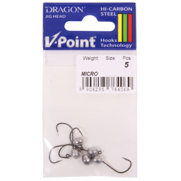 Dragon V-Point Micro Jighead, 5 pieces!