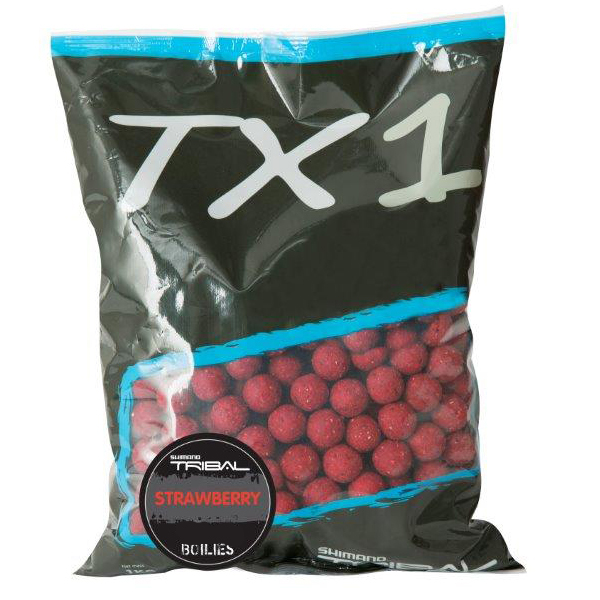 Shimano TX1 Boilies Strawberry - 3 bags for the price of 2!