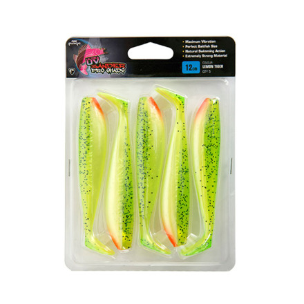 Fox Rage Zander Pro Shad Lemon Tiger Ultra UV Packs 5pcs