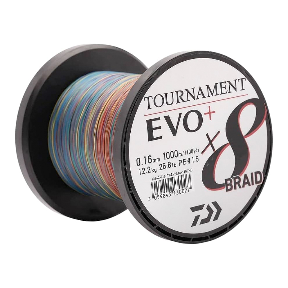 Daiwa Tournament x8 EVO+ Braided Line Multi Colour 1000m