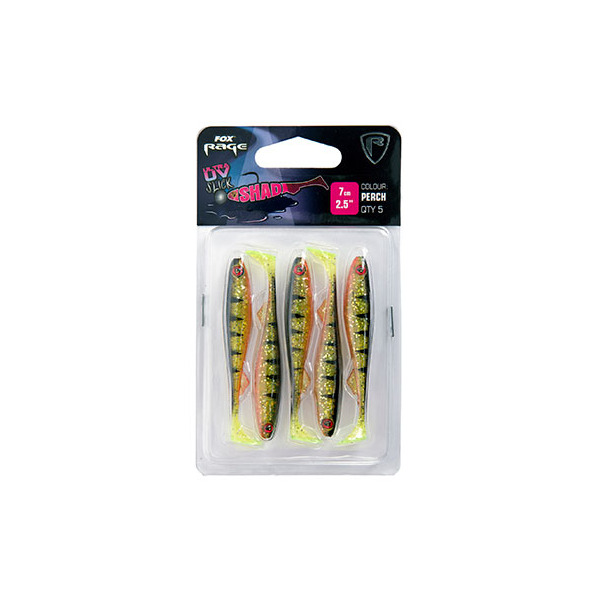 Fox Rage Slick Shad Motor Perch UV Packs 5pcs - Perch Ultra UV Packs