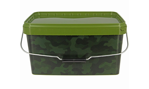 Carp Adventure Tacklebox, packed end tackle from well-known A-brands! - NGT Square Camo Bucket