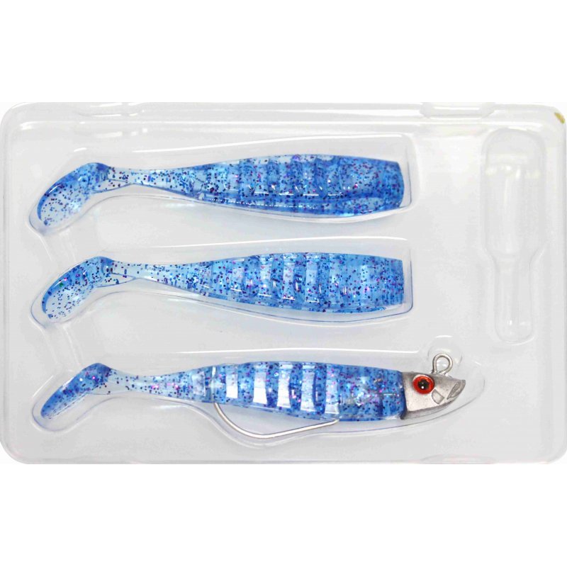 Yamashiro Gadida Soft Minnow  (1 Offset Jighead, 3 Bodies) - Colour 2