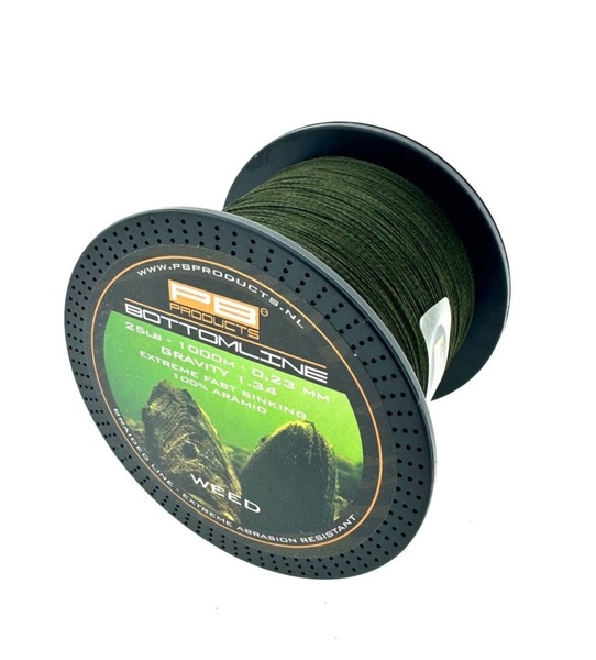 PB Products Bottom Line Weed Braided Line 0.23mm 25lb (1000m)