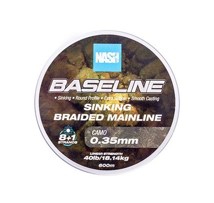 Nash TT Baseline Sinking Braid Camo Braided Line (600m)