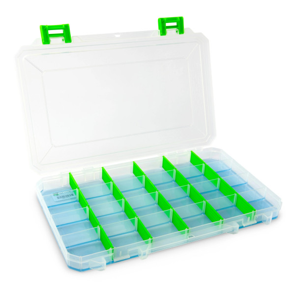 Lure Lock Box Clear/Green TakLogic Ocean Blue Tacklebox - Large Ultra Thin