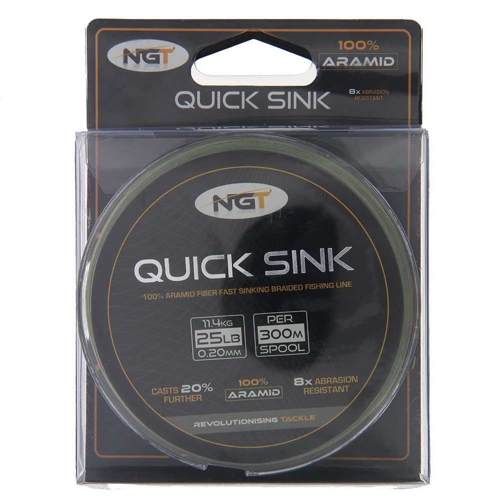 NGT 300 m Quick Sink Braid Line Moss Green