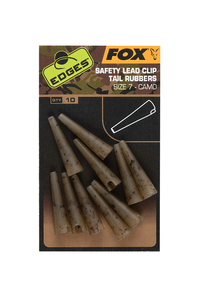 Fox Edges Camo Lead Clip Tail Rubbers Size 7 (10 pieces)