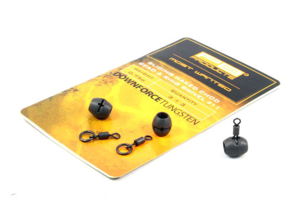 PB Products Downforce Tungsten Naked Chod Bead (3 pieces) - 0,75g (Ring Swivel Size 11)