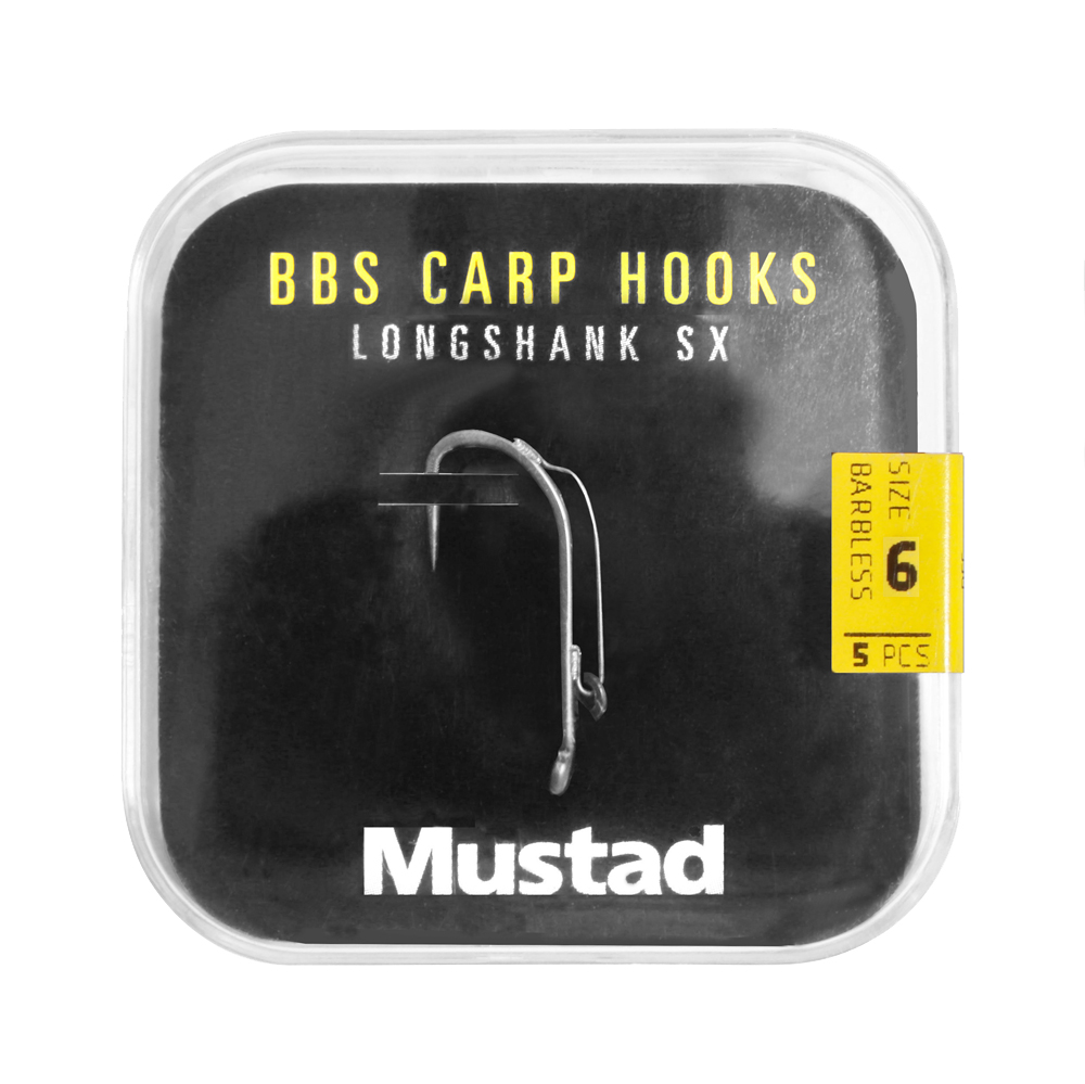 Mustad BBS 30 Carp Hooks Barbless Pack Carp Hook (6 packages +