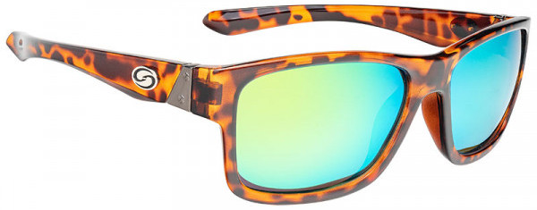 Strike King SK Pro Sunglasses - Shiny Tortoiseshell Frame / Multi Layer Green Mirror Amber Base Glasses
