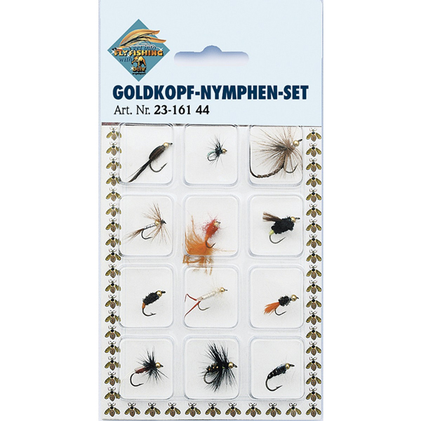 Behr Selection of 12 fly-fishing flies - Gold Bead Nymphs