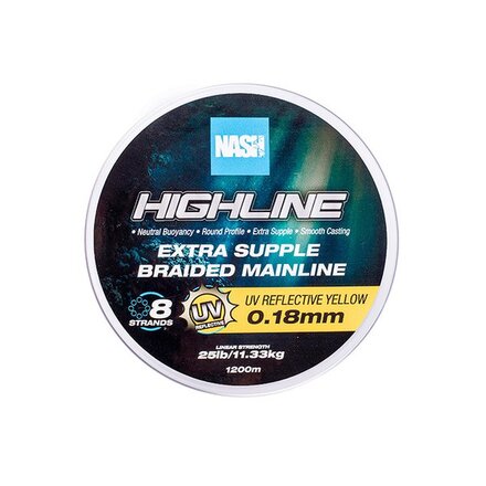 Nash TT Highline Floating Braid UV Yellow Braided Line (600m)