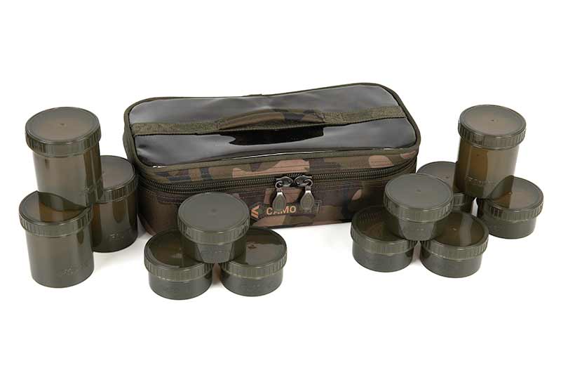 Fox Camolite 12 Pot Hookbait Case (Incl. 12 Pots)