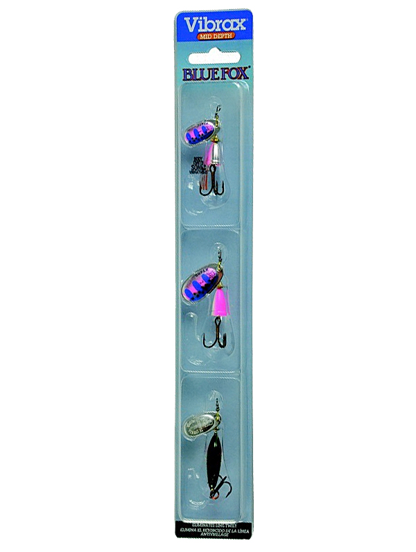 Blue Fox Kit Vibrax - Fluorescent Rainbowtrout (Size 1 & 2)